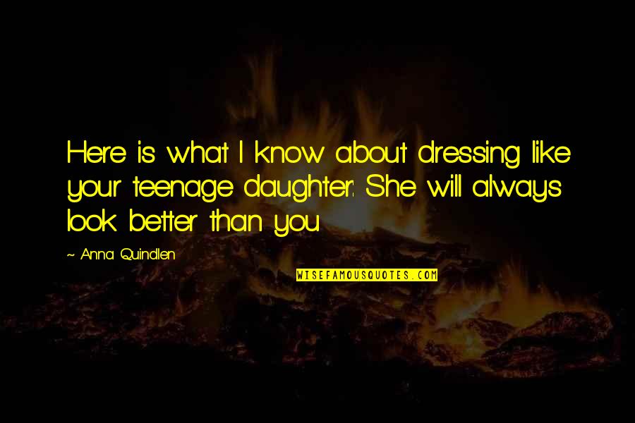 Chertyami Quotes By Anna Quindlen: Here is what I know about dressing like