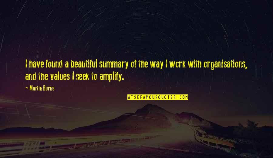 Cherubic Quotes By Martin Burns: I have found a beautiful summary of the