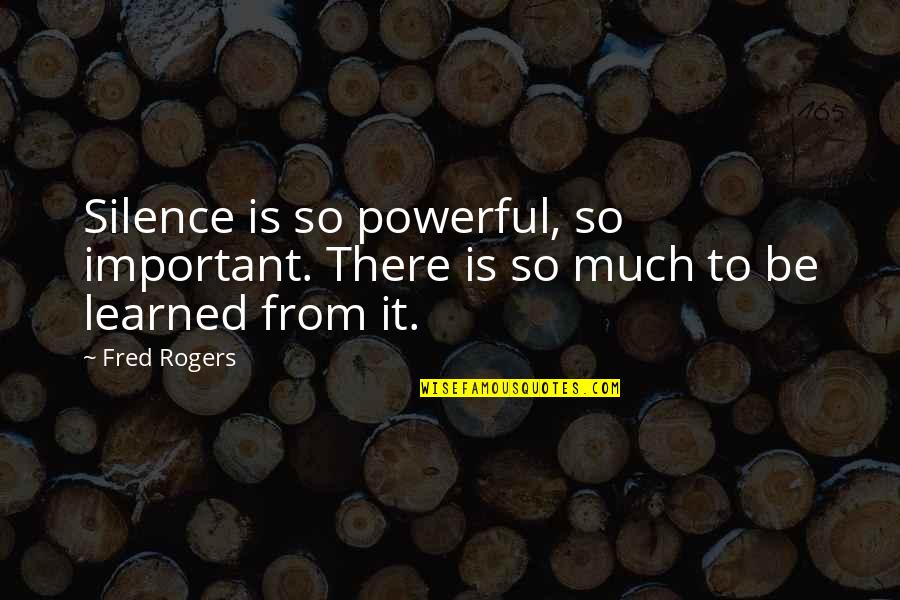 Cherubino And Voi Quotes By Fred Rogers: Silence is so powerful, so important. There is