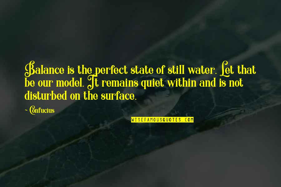 Cherwell Logo Quotes By Confucius: Balance is the perfect state of still water.