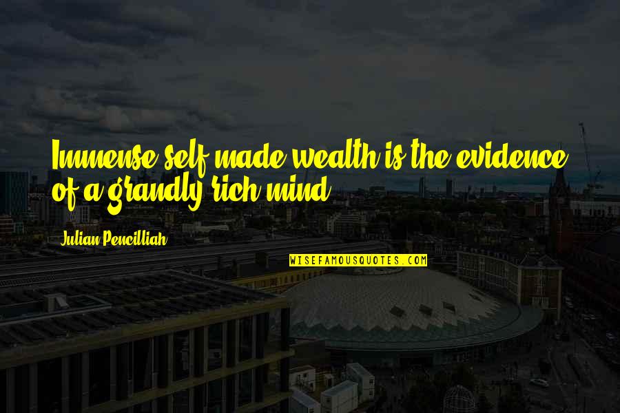 Cheryle Terrell Quotes By Julian Pencilliah: Immense self-made wealth is the evidence of a Cheryle Terrell Quotes By Julian Pencilliah: Immense self-made wealth is the evidence of a