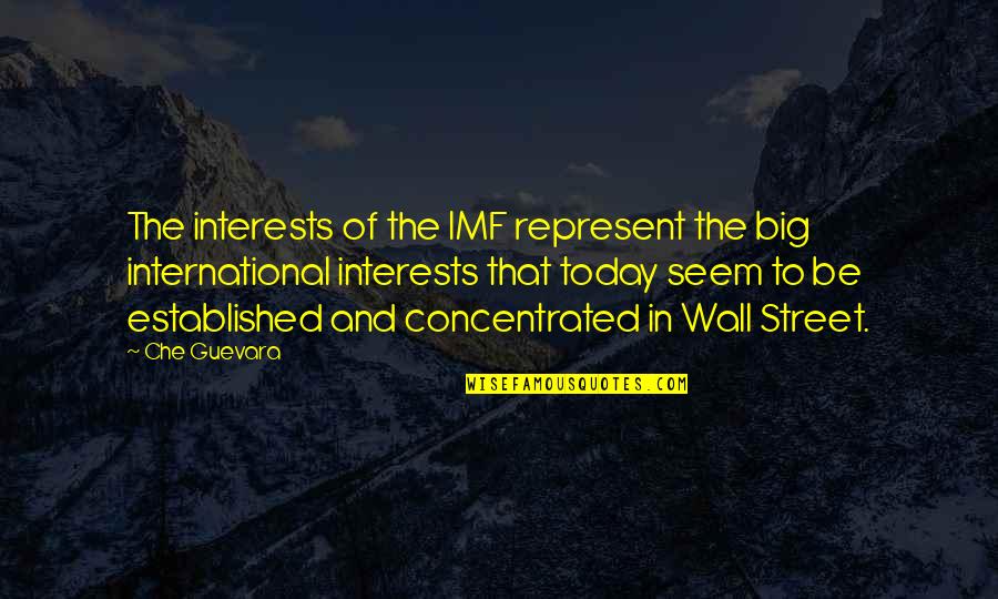 Che's Quotes By Che Guevara: The interests of the IMF represent the big