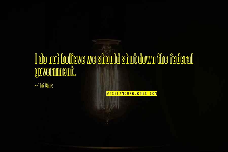 Cheshmak Quotes By Ted Cruz: I do not believe we should shut down