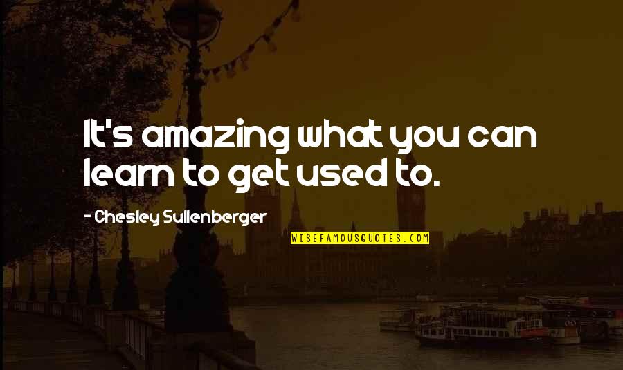 Chesley B Sullenberger Quotes By Chesley Sullenberger: It's amazing what you can learn to get