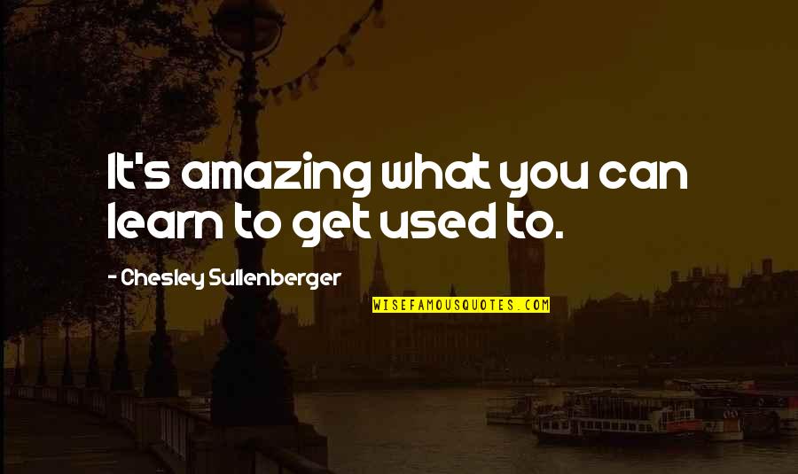 Chesley Sullenberger Quotes By Chesley Sullenberger: It's amazing what you can learn to get