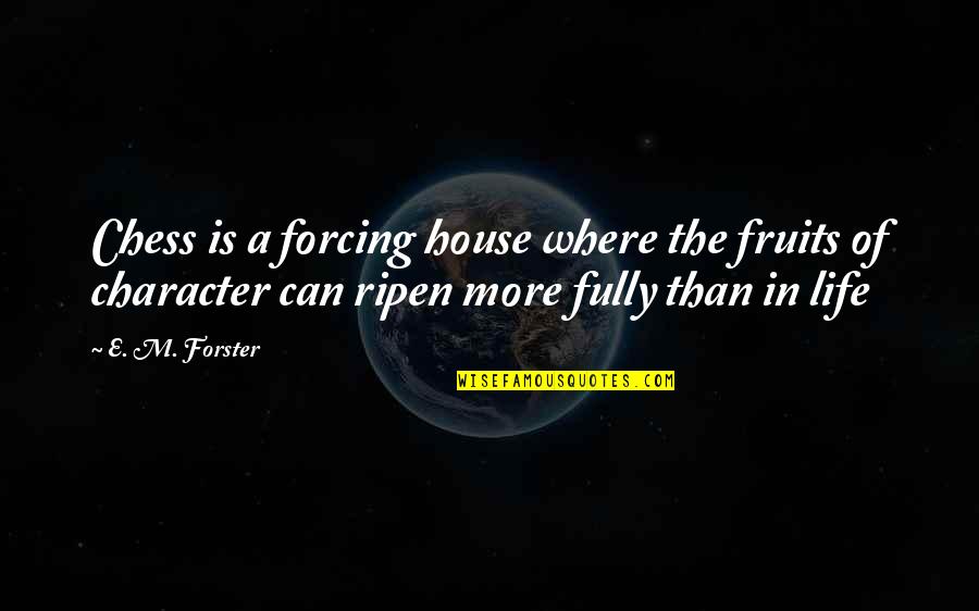 Chess And Life Quotes By E. M. Forster: Chess is a forcing house where the fruits