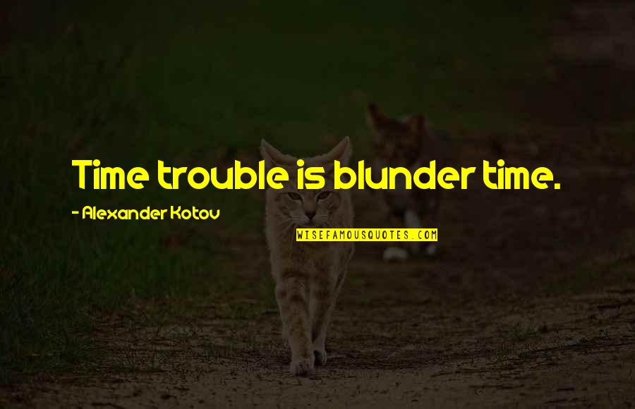 Chess Blunder Quotes By Alexander Kotov: Time trouble is blunder time.