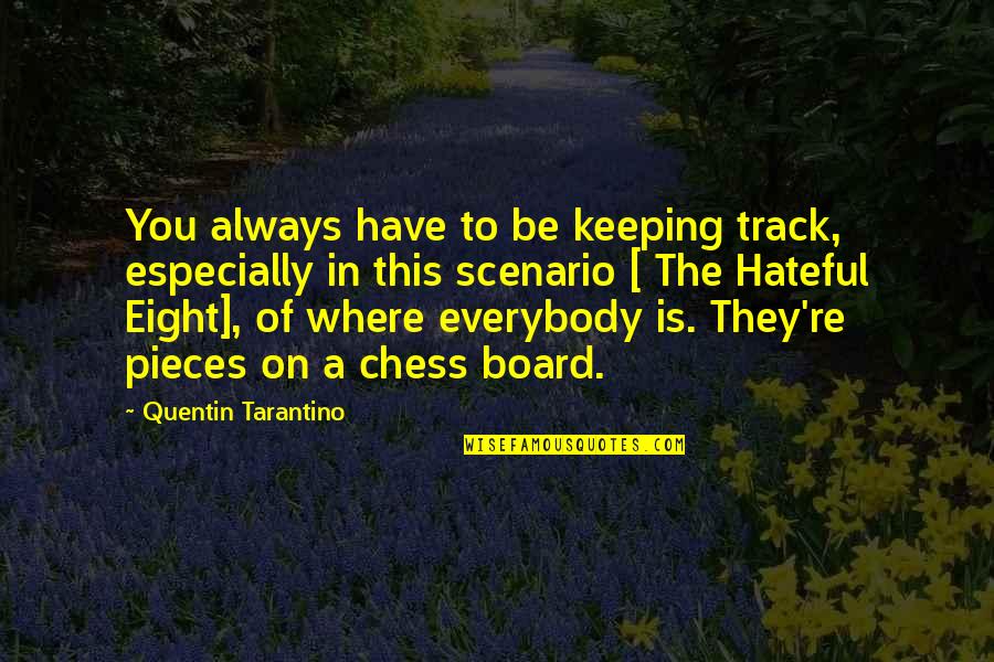 Chess Pieces Quotes By Quentin Tarantino: You always have to be keeping track, especially