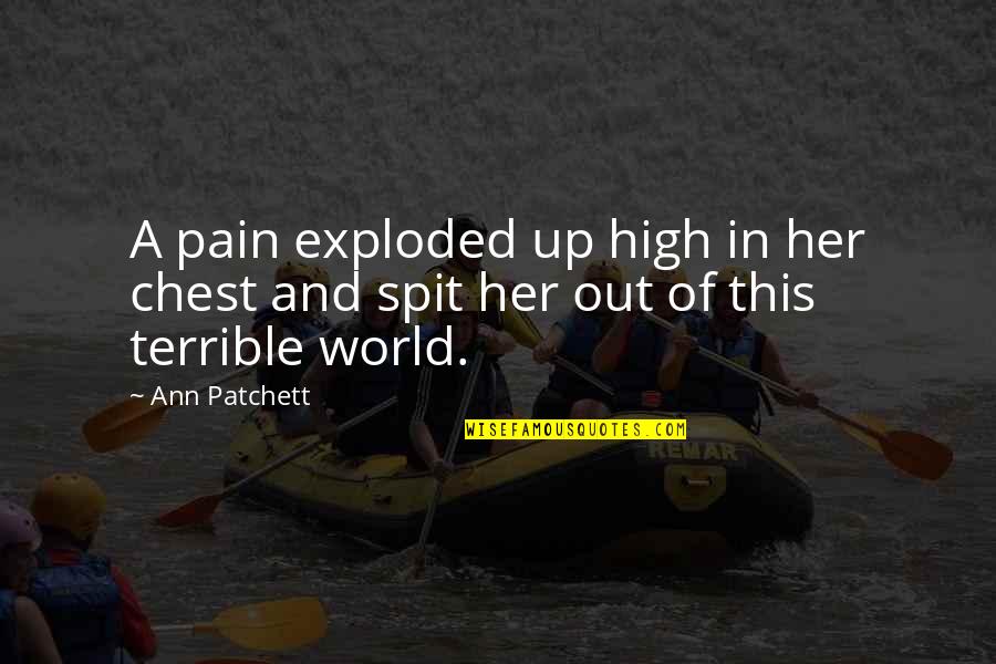 Chest Pain Quotes By Ann Patchett: A pain exploded up high in her chest