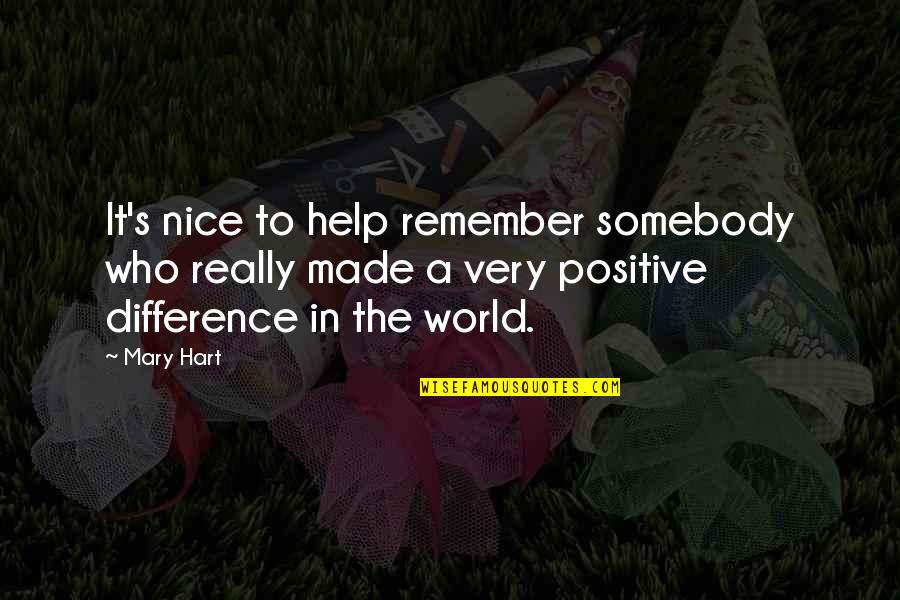 Chestek Umich Quotes By Mary Hart: It's nice to help remember somebody who really