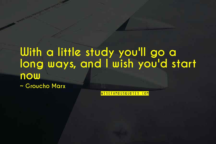 Chet Holmes Quotes By Groucho Marx: With a little study you'll go a long