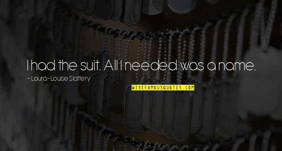 Chevonne Ugg Quotes By Laura-Louise Slattery: I had the suit. All I needed was Chevonne Ugg Quotes By Laura-Louise Slattery: I had the suit. All I needed was
