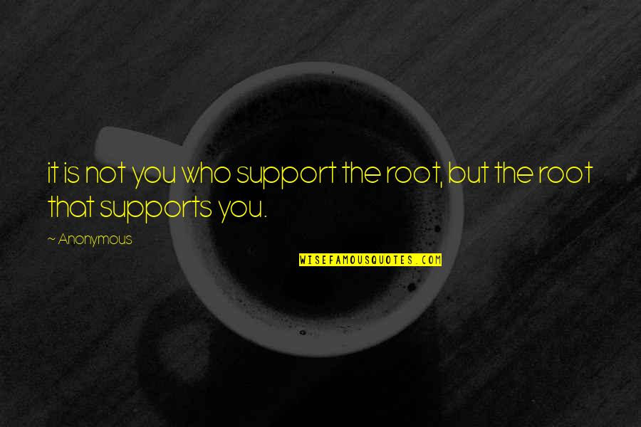 Chevreul Illusion Quotes By Anonymous: it is not you who support the root,
