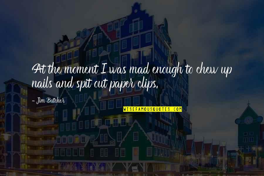 Chew'd Quotes By Jim Butcher: At the moment I was mad enough to