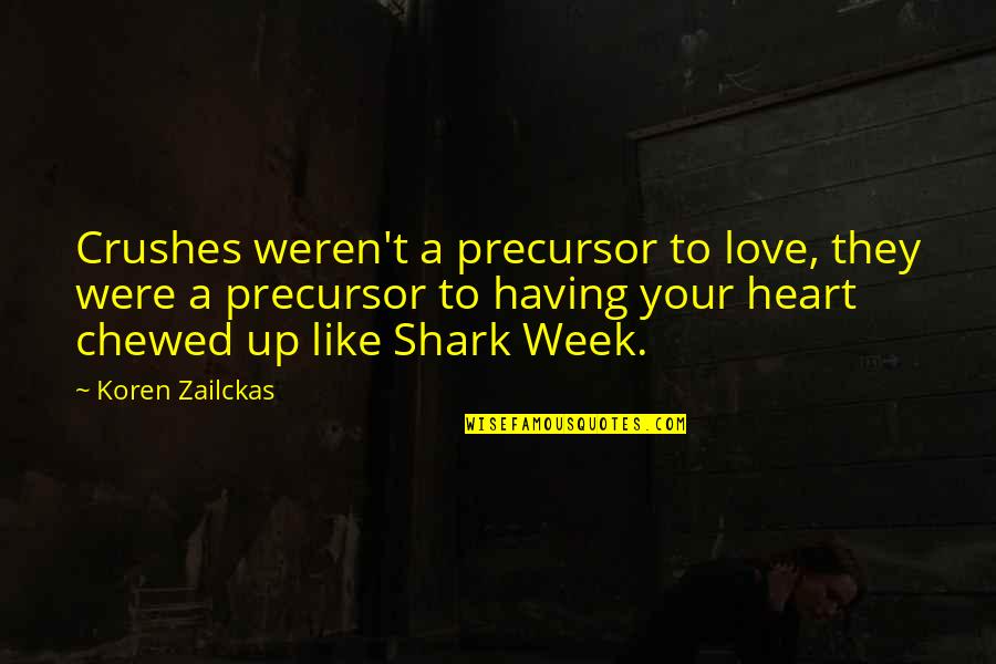 Chewed Up Quotes By Koren Zailckas: Crushes weren't a precursor to love, they were