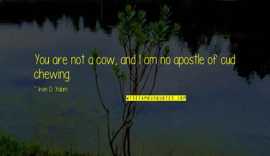 Chewing Quotes By Irvin D. Yalom: You are not a cow, and I am