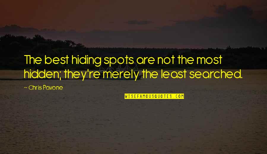 Chfi Morning Quotes By Chris Pavone: The best hiding spots are not the most