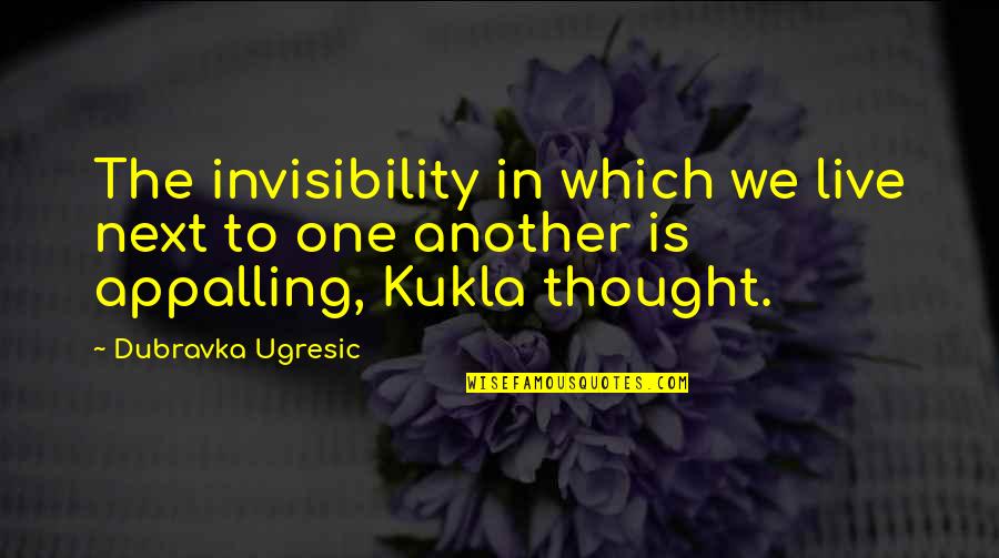 Chhath Puja Wishes Quotes By Dubravka Ugresic: The invisibility in which we live next to