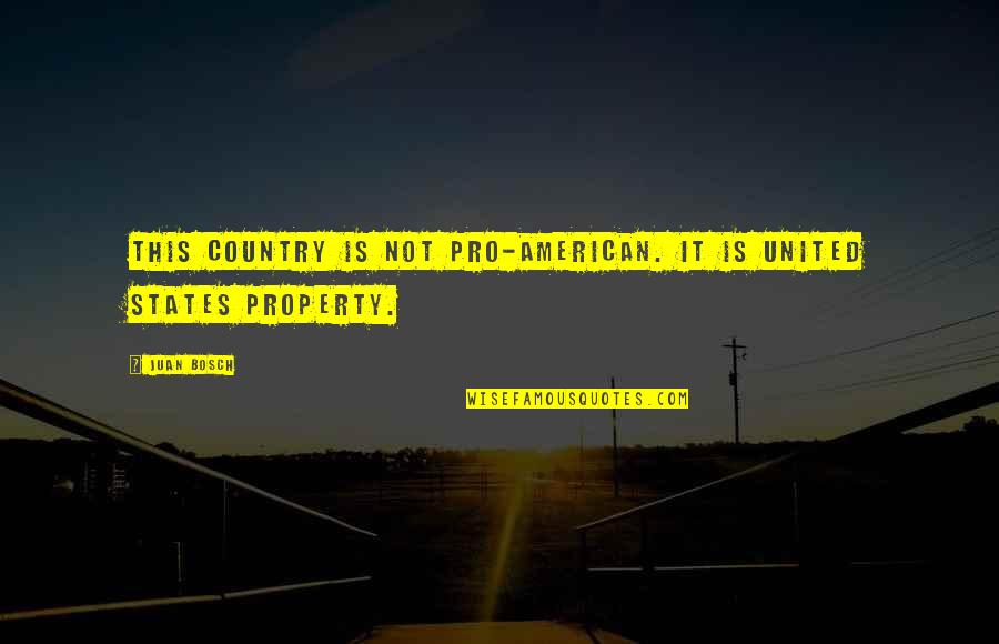 Chhild Quotes By Juan Bosch: This country is not pro-American. It is United