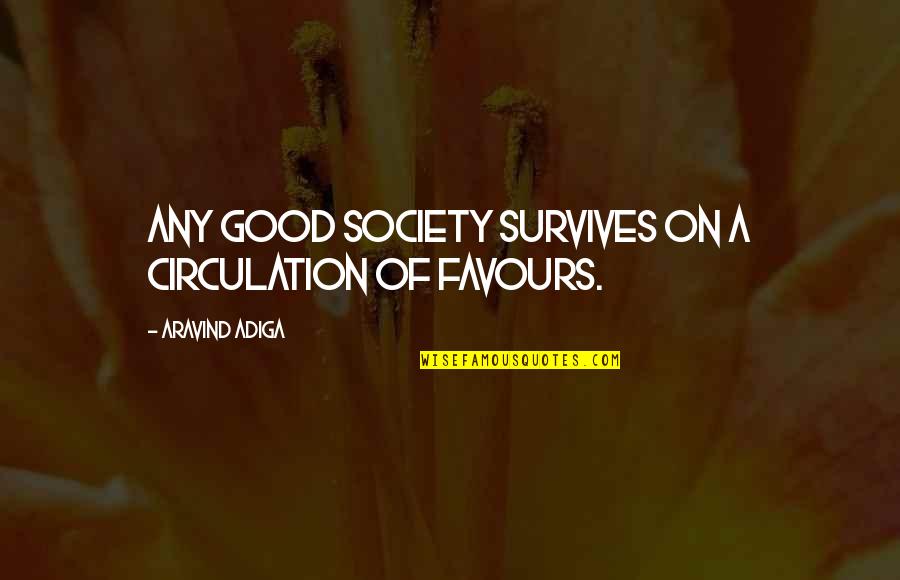 Chhota Quotes By Aravind Adiga: Any good society survives on a circulation of