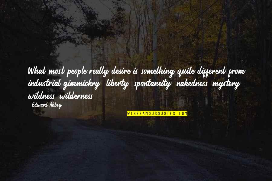 Chiako Inc Quotes By Edward Abbey: What most people really desire is something quite