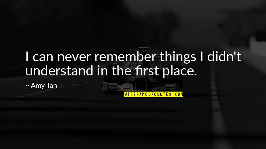 Chianti Movie Quote Quotes By Amy Tan: I can never remember things I didn't understand
