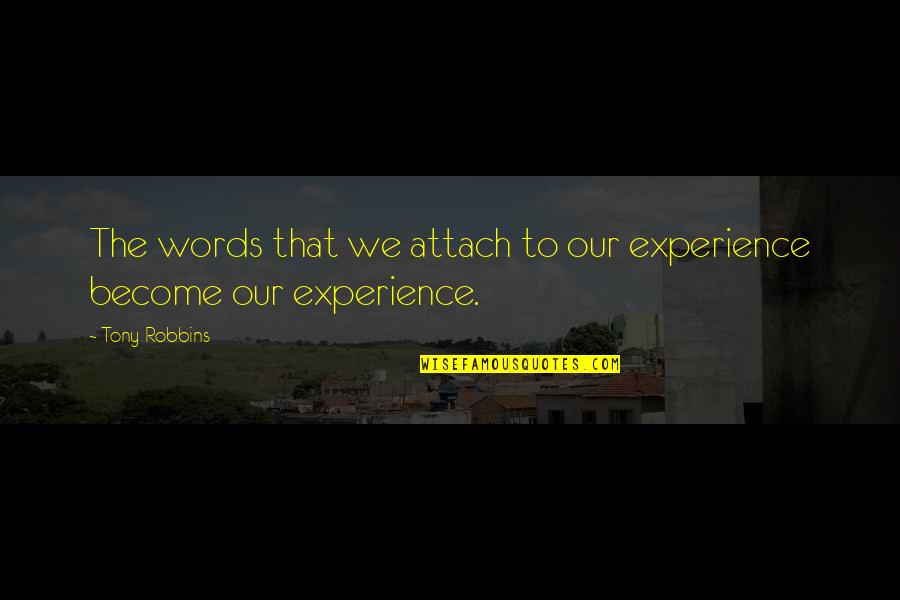 Chiappones Quotes By Tony Robbins: The words that we attach to our experience