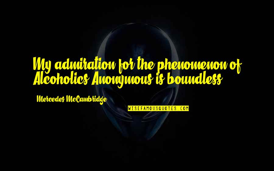 Chicago Fire 1871 Quotes By Mercedes McCambridge: My admiration for the phenomenon of Alcoholics Anonymous