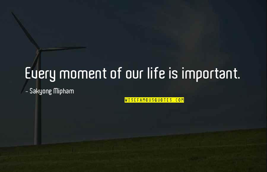 Chicago Style Citation Quotes By Sakyong Mipham: Every moment of our life is important.