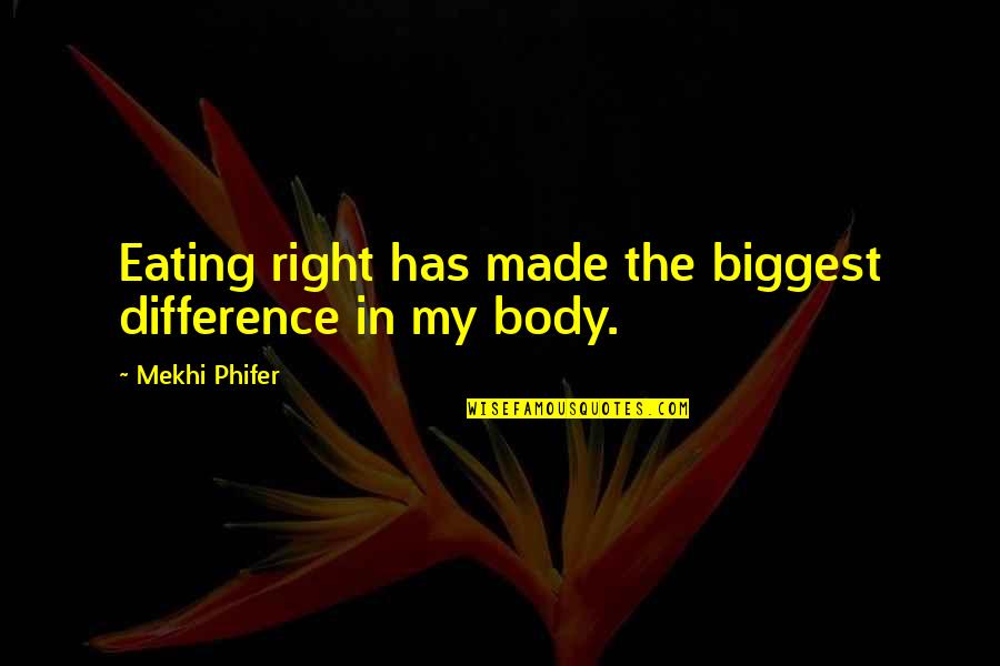 Chichita Remix Quotes By Mekhi Phifer: Eating right has made the biggest difference in Chichita Remix Quotes By Mekhi Phifer: Eating right has made the biggest difference in
