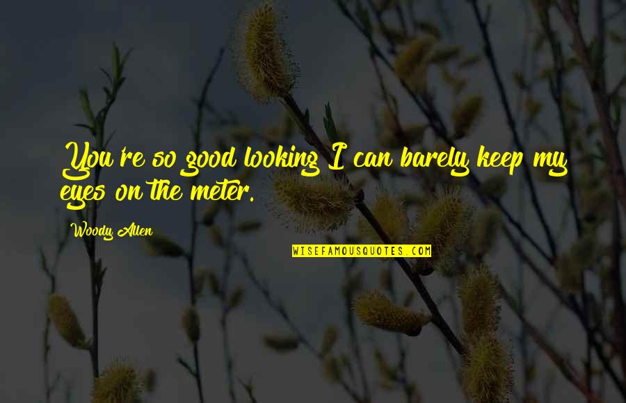 Chick Lit Book Quotes By Woody Allen: You're so good looking I can barely keep