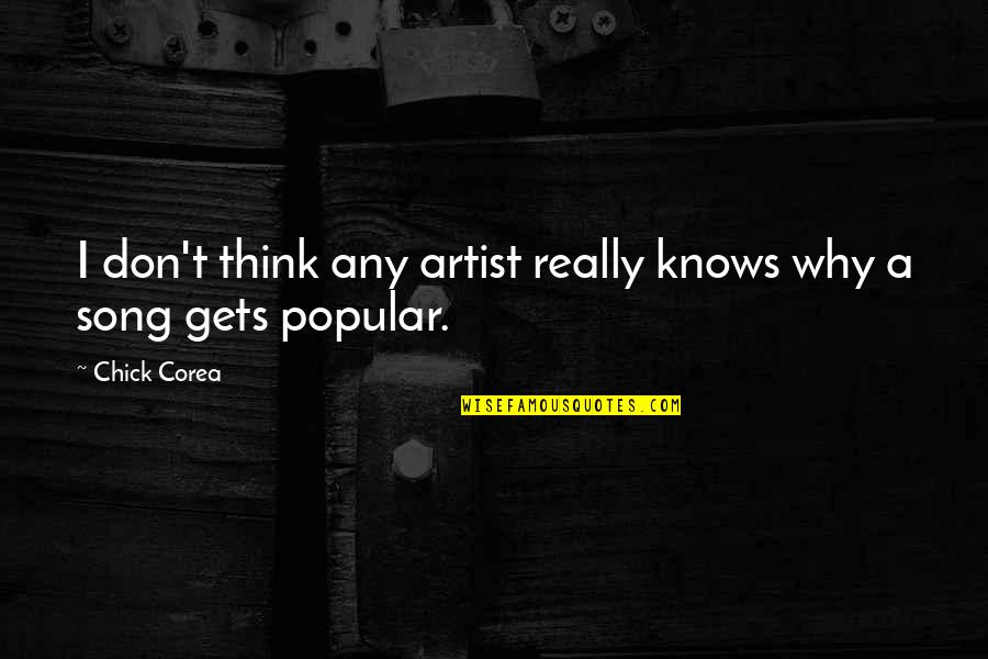 Chick Quotes By Chick Corea: I don't think any artist really knows why