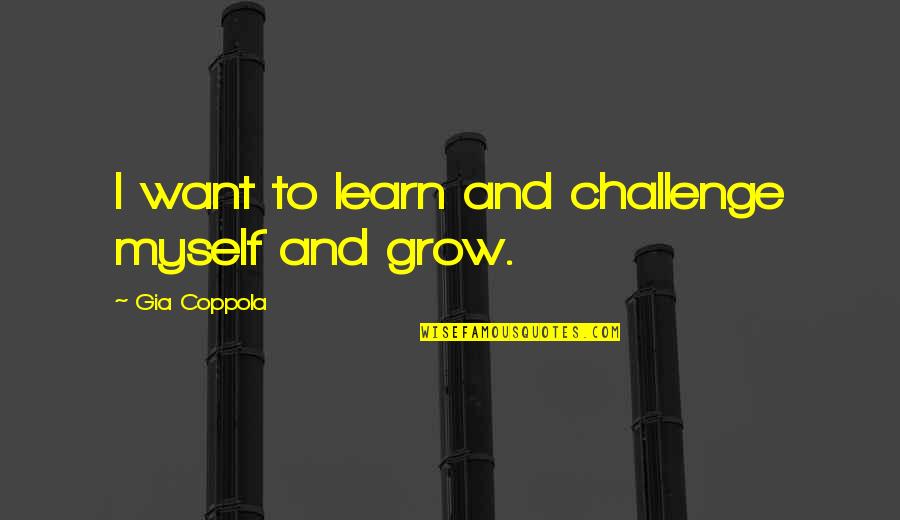 Chickabiddies Llc Quotes By Gia Coppola: I want to learn and challenge myself and Chickabiddies Llc Quotes By Gia Coppola: I want to learn and challenge myself and