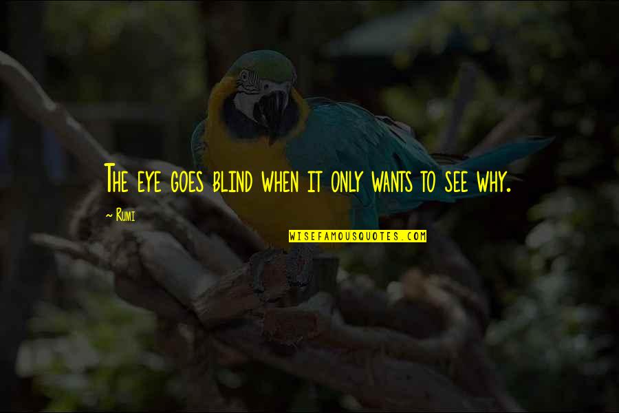 Chicken Chaser Quotes By Rumi: The eye goes blind when it only wants