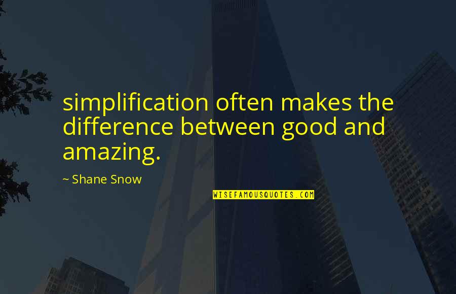 Chicken Coop Quotes By Shane Snow: simplification often makes the difference between good and