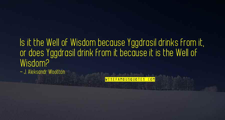 Chicken Egg Quotes By J. Aleksandr Wootton: Is it the Well of Wisdom because Yggdrasil