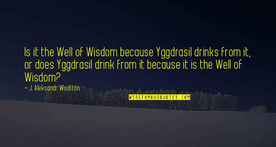 Chicken Egg Stuff Quotes By J. Aleksandr Wootton: Is it the Well of Wisdom because Yggdrasil