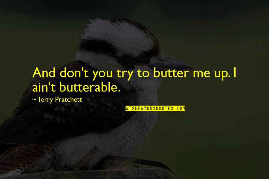 Chicxulub Impactor Quotes By Terry Pratchett: And don't you try to butter me up.
