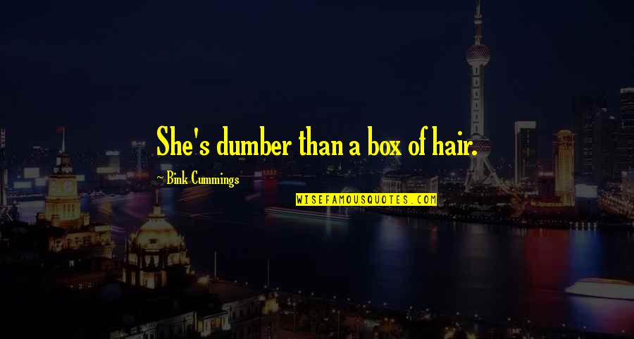 Chief Bromden Description Quotes By Bink Cummings: She's dumber than a box of hair. Chief Bromden Description Quotes By Bink Cummings: She's dumber than a box of hair.