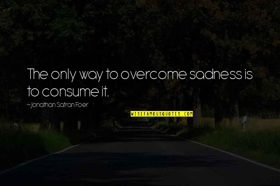 Chief Mcmurphy Quotes By Jonathan Safran Foer: The only way to overcome sadness is to