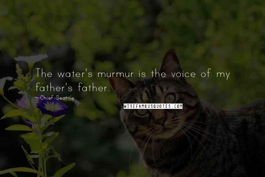 Chief Seattle quotes: The water's murmur is the voice of my father's father.