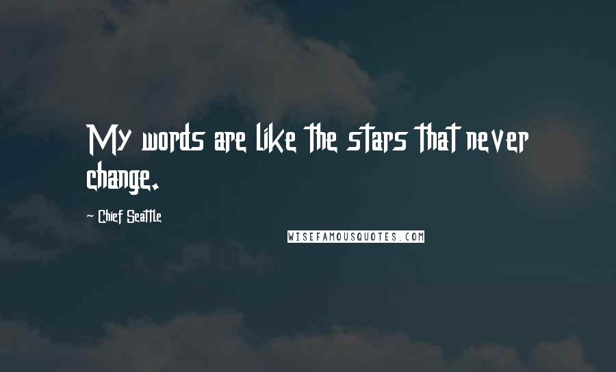 Chief Seattle quotes: My words are like the stars that never change.