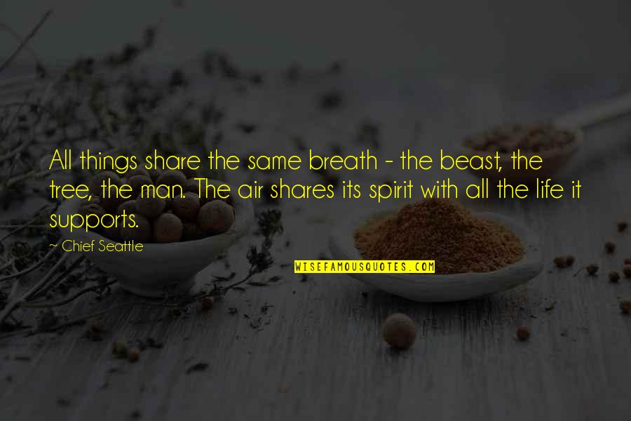 Chief Seattle Quotes By Chief Seattle: All things share the same breath - the