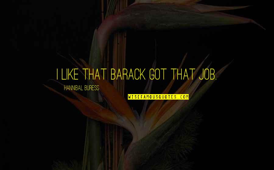 Chiel Quotes By Hannibal Buress: I like that Barack got that job.