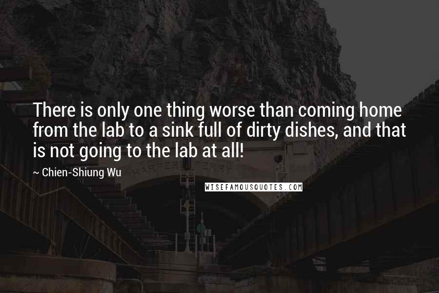 Chien-Shiung Wu quotes: There is only one thing worse than coming home from the lab to a sink full of dirty dishes, and that is not going to the lab at all!