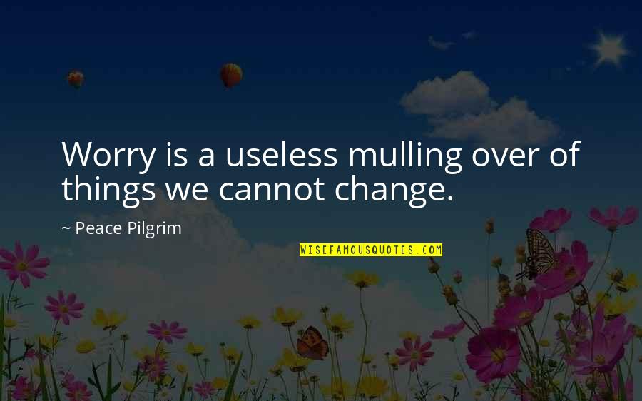 Chiengora Quotes By Peace Pilgrim: Worry is a useless mulling over of things