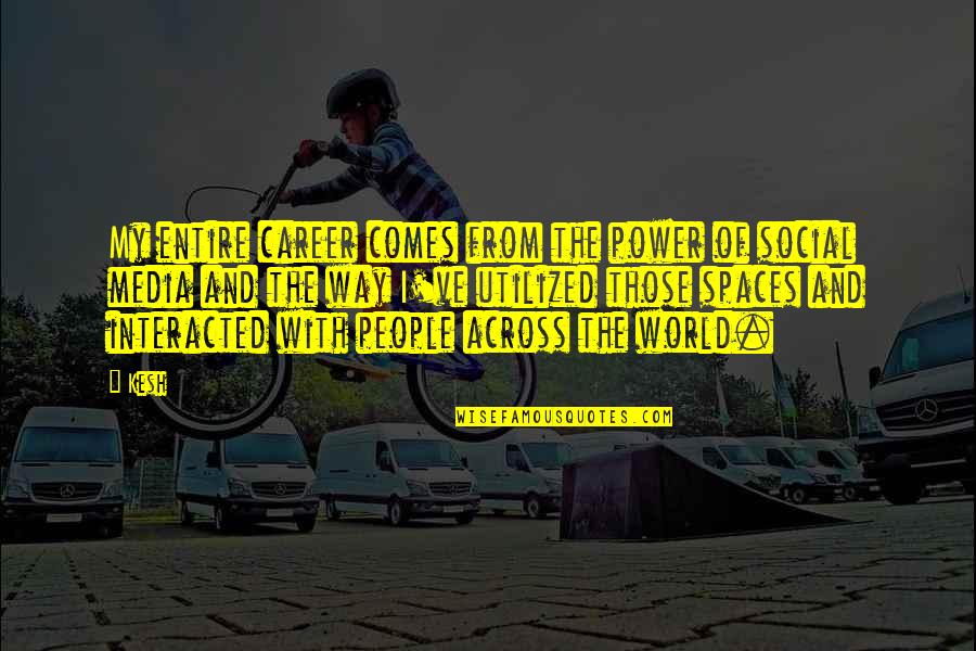 Chiezbik Quotes By Kesh: My entire career comes from the power of Chiezbik Quotes By Kesh: My entire career comes from the power of