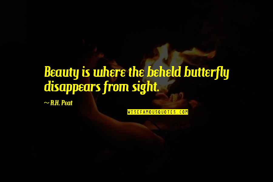 Chifamba Driving School Quotes By R.H. Peat: Beauty is where the beheld butterfly disappears from