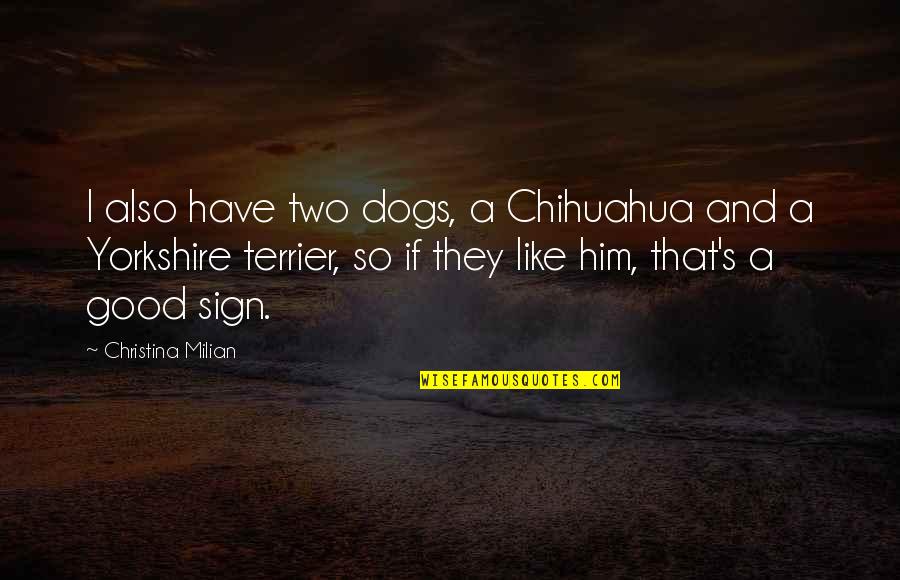 Chihuahua Dogs Quotes By Christina Milian: I also have two dogs, a Chihuahua and