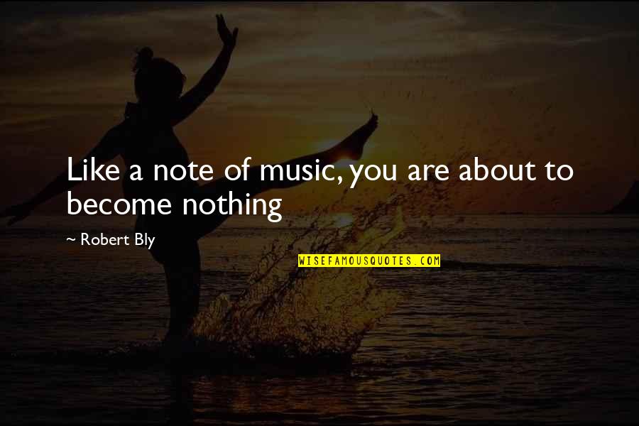 Chikako Aoyama Quotes By Robert Bly: Like a note of music, you are about